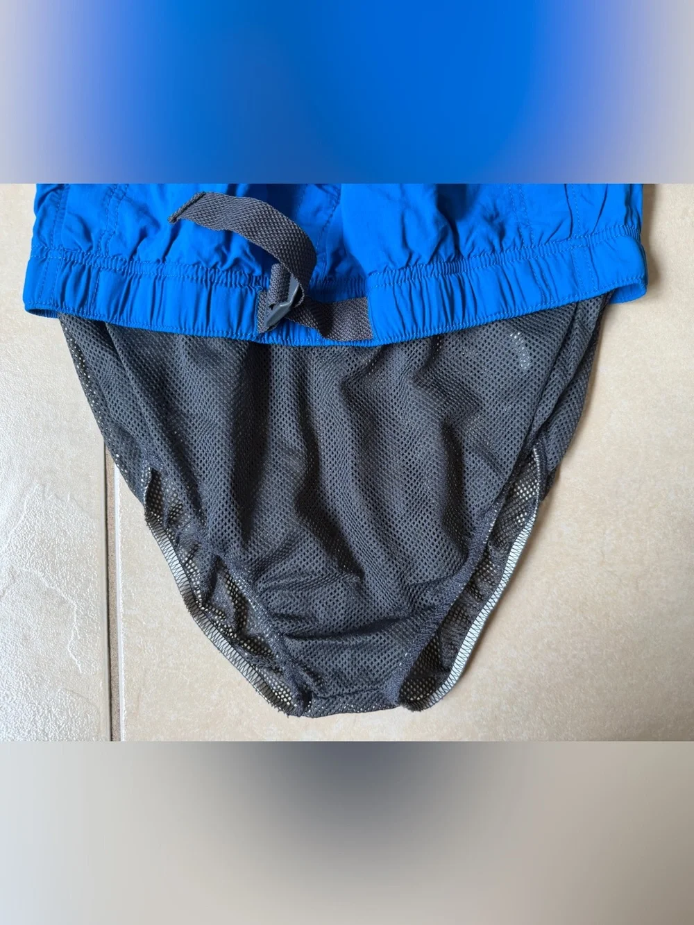Columbia Mens Cargo Shorts S Packable Blue Belted Mesh Liner Nylon Swim Hiking
